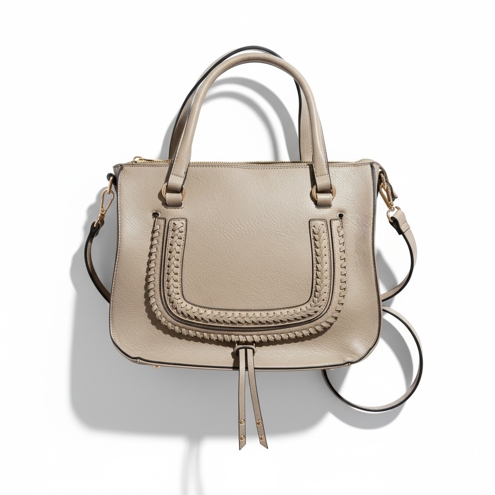 Sole Society Authentic Large Beige Satchel Handle & Crossbody Bag Purse